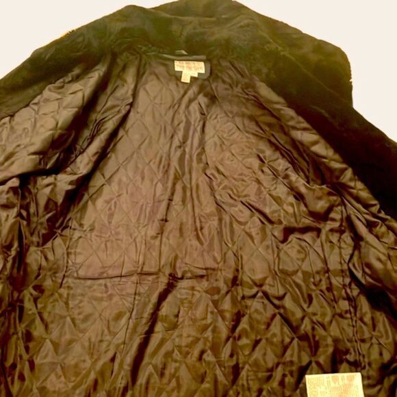 Genuine Leather Coat / Faux-Fur Shawl Collar / Hood and Belted Waist Siz… - Picture 7 of 8